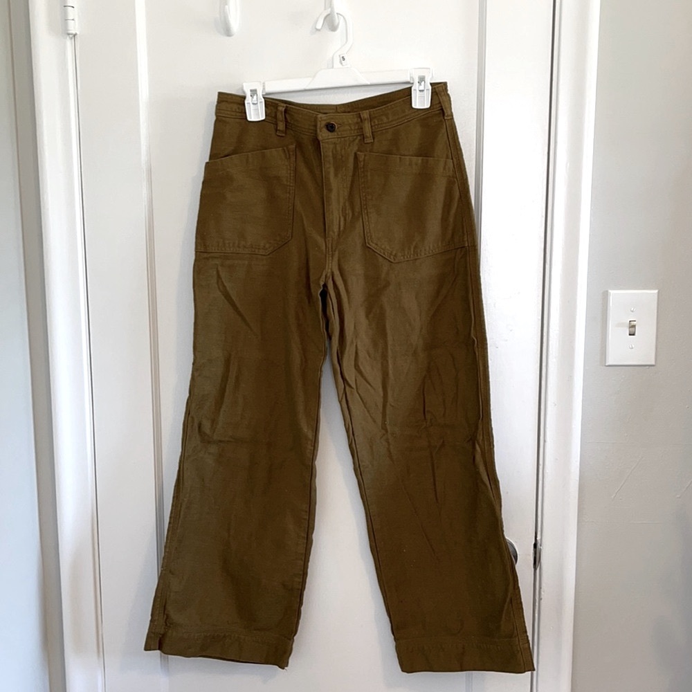 Patagonia wide-leg pants (olive green/brown)